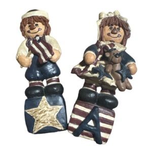 vintage Blossom Bucket Suzi Skoglund Raggedy Ann and Raggedy Andy patriotic